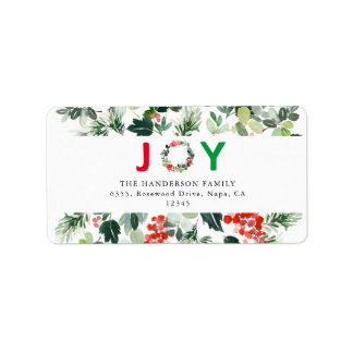 Festive Joy Elegant Return Address Label