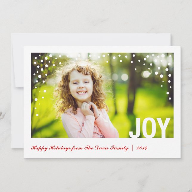 Festive Joy Happy Holidays Photo Card Groupon (Front)