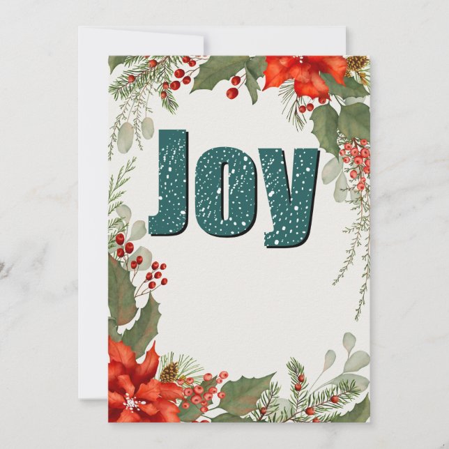 Festive Joy Holiday Greeting Card (Front)