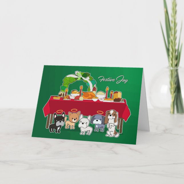 Festive Joy Letterpress Thank You Card (Front)