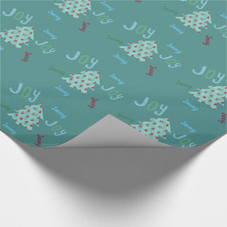 Festive JOY | Named Turquoise Christmas Gift Wraps Wrapping Paper