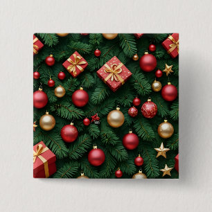 "Festive Joy — Red & Gold Christmas Magic" Button