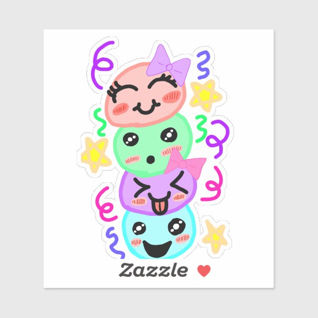 Festive Joy Stack - Hand-Drawn Vinyl Sticker for F (Sheet)