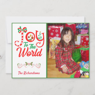 Festive, JOY to the World Photo Holiday Card