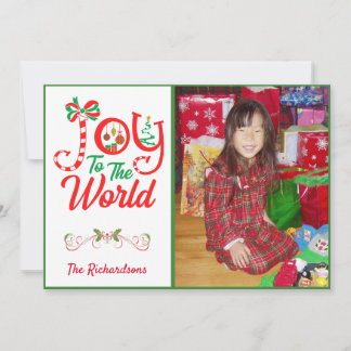 Festive, JOY to the World | Photo Holiday Card