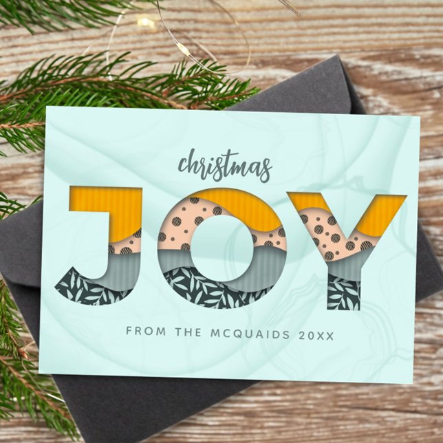 Festive Joy Watercolor Modern Flat Holiday Card (Creator Uploaded)