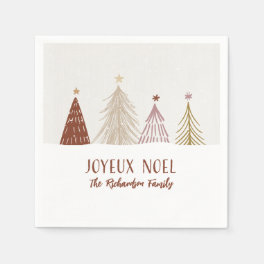 Festive Joyeux Noel Christmas Holiday Party Chic Napkins