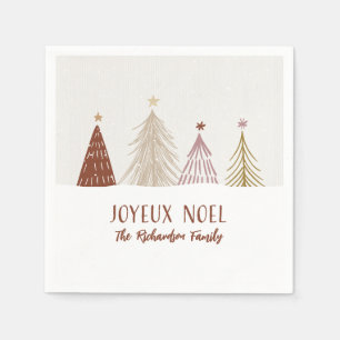 Festive Joyeux Noel Christmas Holiday Party Chic Napkins