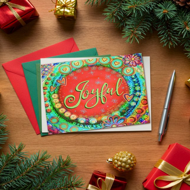 Festive Joyful Red  Inspirivity Christmas Card (Creator Uploaded)