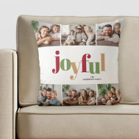 Festive Joyful Typography Multi Photo Christmas