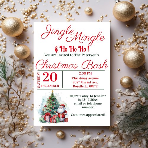 Festive Jungle Mingle Christmas Party  Invitation