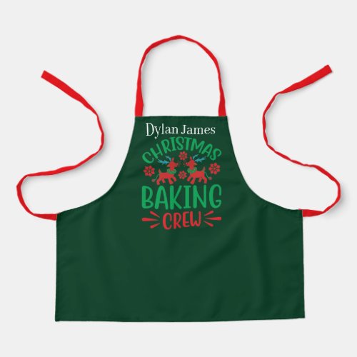 Festive kids unisex Christmas cookie baking crew Apron