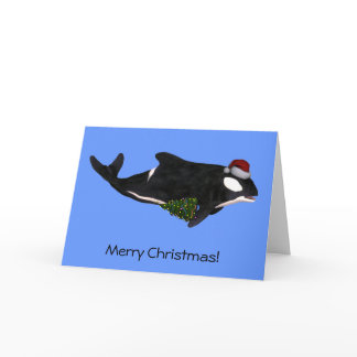 Festive Killer Whale Holiday Card