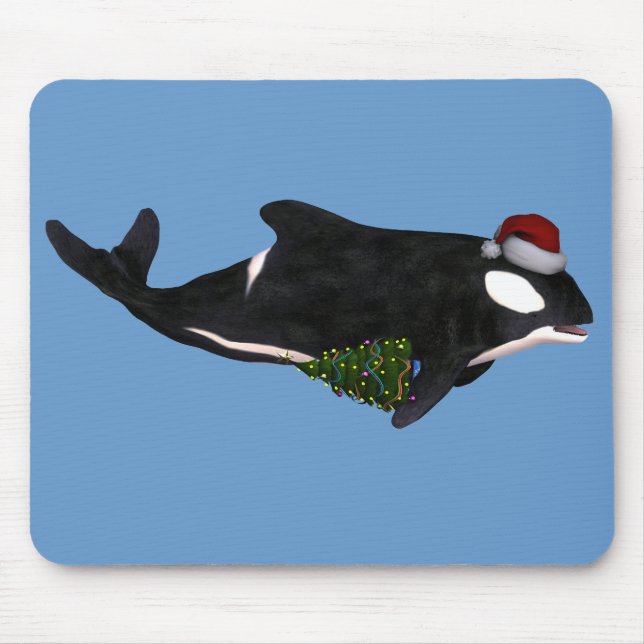 Festive Killer Whale Mouse Pad (Front)