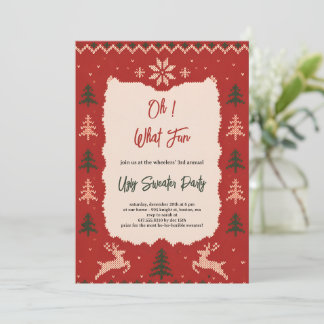 Festive Knit Christmas Holiday Party Invitation