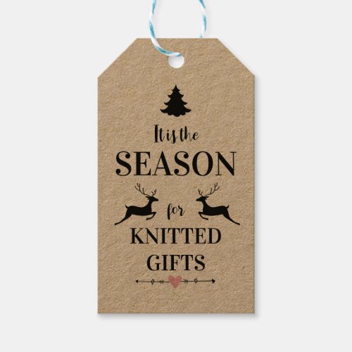 Festive KNITTED gifts Merry Christmas Handmade  Gift Tags