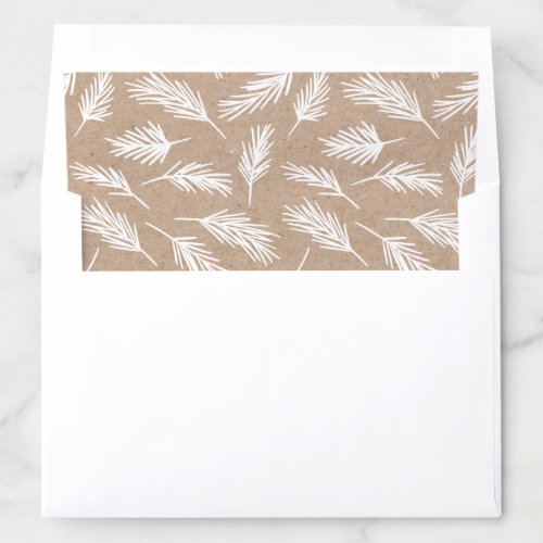 Festive Kraft Paper Pine Branch Pattern Holiday Envelope Liner