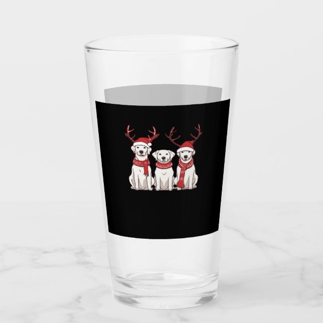 Festive Kuvasz � Christmas Pattern Classic T-Shirt Glass (Front)