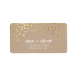 FESTIVE LABEL modern confetti faux gold foil kraft<br><div class="desc">NOTE - the gold foil and kraft look is a printed picture Adhere to the back of your envelopes as a classy, personalized return address label. Setup as a template it is simple for you to add your own details, or hit the customize button and you can add or change...</div>
