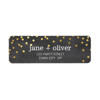 FESTIVE LABEL modern confetti spot gold CHALKBOARD