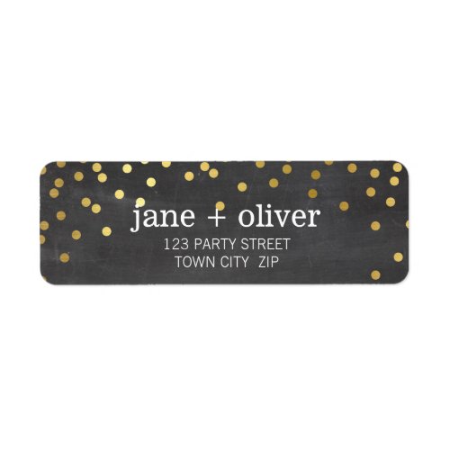 FESTIVE LABEL modern confetti spot gold CHALKBOARD