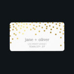 FESTIVE LABEL modern confetti spot gold foil gray<br><div class="desc">NOTE - the gold foil image is a printed picture Adhere to the back of your envelopes as a classy, personalized return address label. Setup as a template it is simple for you to add your own details, or hit the customize button and you can add or change text, fonts,...</div>