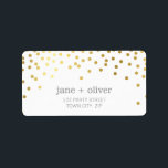 FESTIVE LABEL modern confetti spot gold foil gray<br><div class="desc">NOTE - the gold foil image is a printed picture Adhere to the back of your envelopes as a classy, personalized return address label. Setup as a template it is simple for you to add your own details, or hit the customize button and you can add or change text, fonts,...</div>
