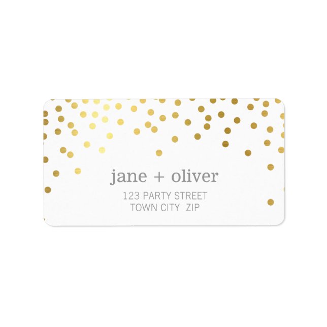 FESTIVE LABEL modern confetti spot gold foil gray (Front)