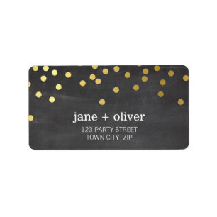 FESTIVE LABEL modern confetti spot gold foil gray
