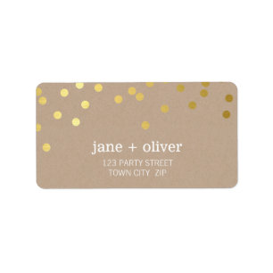 FESTIVE LABEL modern confetti spot gold foil kraft