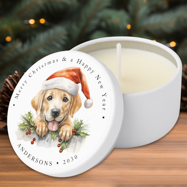 Festive Labrador Retriever Puppy Dog Christmas  Mini Candle Favors (Creator Uploaded)