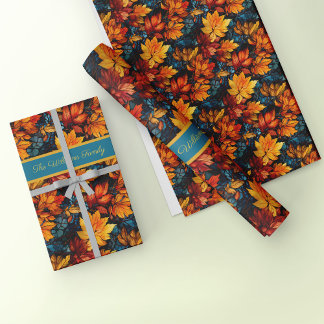 Festive Landscape in Full Burst Custom Name Wrapping Paper Sheets