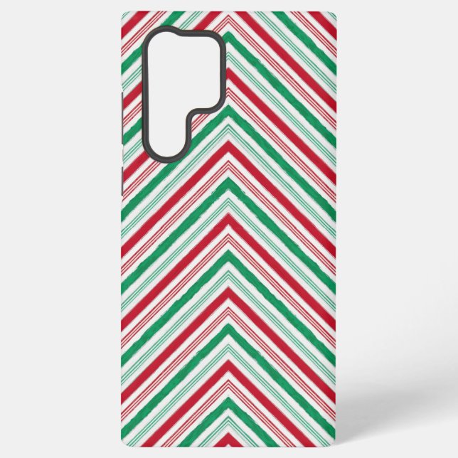 Festive Large Peppermint Candy Cane Stripe Mobile  Samsung Galaxy Case (Back)