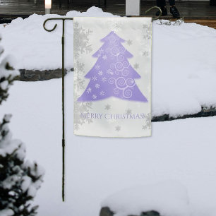 Festive Lavender Christmas Tree Garden Flag