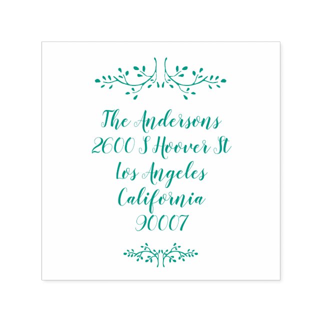 Festive Leaf Christmas Holiday Address Self-inking Self-inking Stamp (Design)
