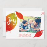 Festive Leaves Photo Holiday Card at Zazzle