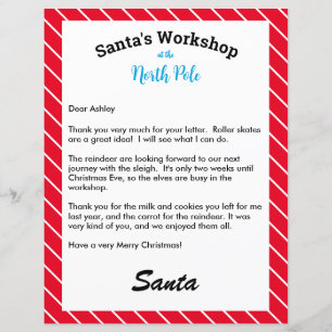 Festive Letter from Santa Personalized Template
