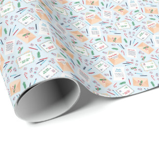 Festive Letters to Santa Holiday Christmas Wrapping Paper