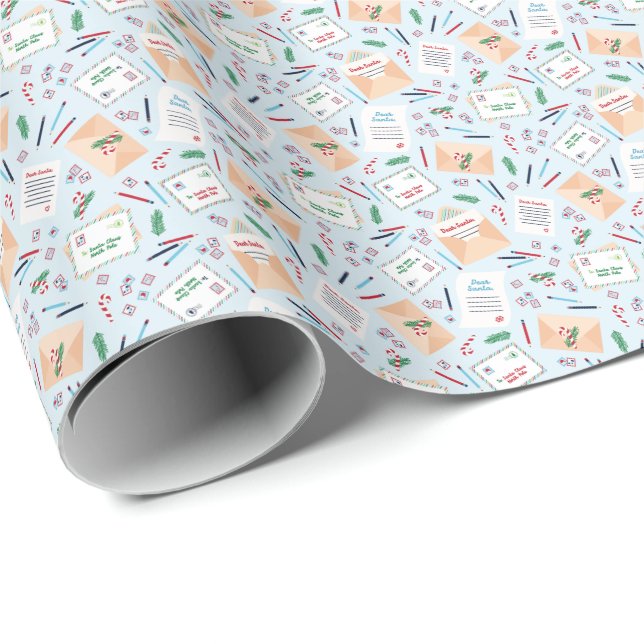 Festive Letters to Santa Holiday Christmas Wrapping Paper (Roll Corner)
