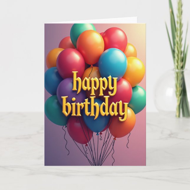 Festive Light Birthday Card (Front)