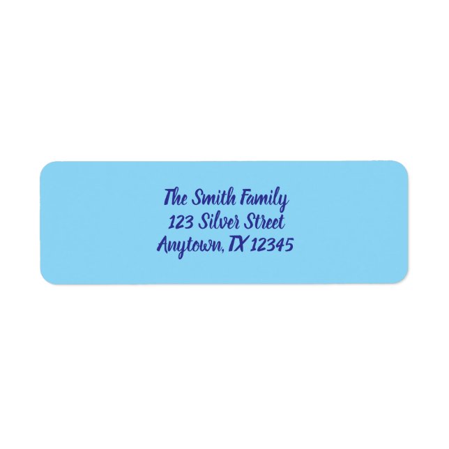 Festive Light Blue Christmas Address Sticker Label (Front)
