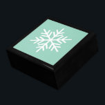 Festive Light Teal Mint White Alpine Snowflake  Gift Box<br><div class="desc">This festive seasonal design features a large alpine snowflake against a background of light teal mint.</div>