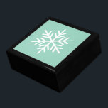 Festive Light Teal Mint White Alpine Snowflake  Gift Box<br><div class="desc">This festive seasonal design features a large alpine snowflake against a background of light teal mint.</div>