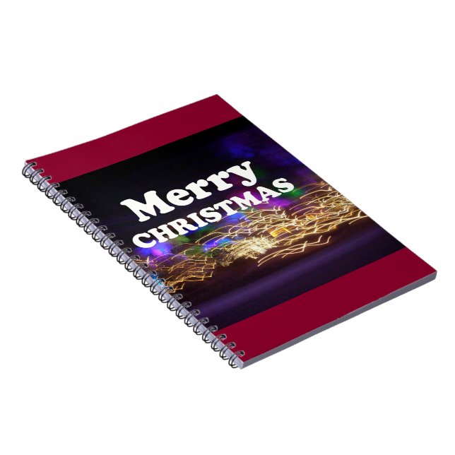 Festive Light Trails Merry Christmas Fireworks Mod Notebook (Right Side)