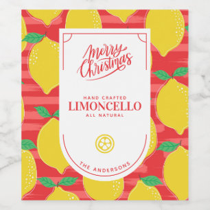 Festive Limoncello Christmas Wine Label