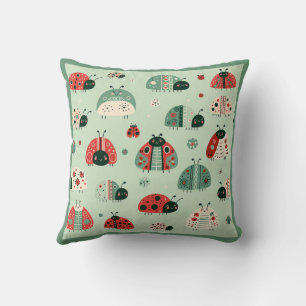Festive Little Bugs Throw Pillow
