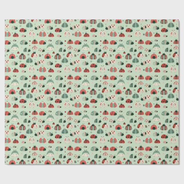 Festive Little Bugs Wrapping Paper (Flat)