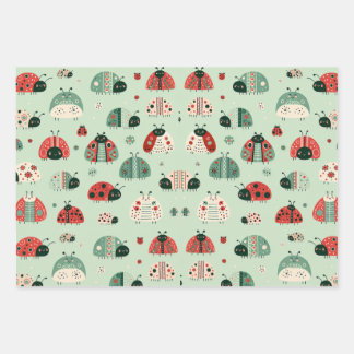 Festive Little Bugs Wrapping Paper Sheets