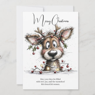 Festive Little Reindeer Holiday Card