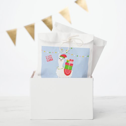 Festive Llama Christmas Favor Bag